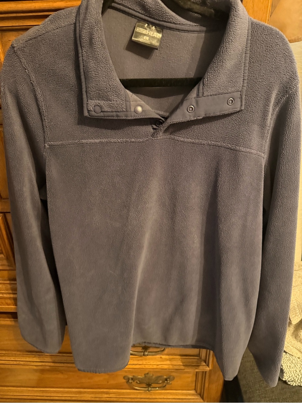 32 Degrees Women's purple- Gray Snap Collar Fleece Pullover